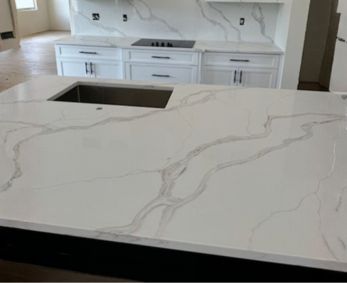 Taj Mahal Quartzite Full Kitchen View