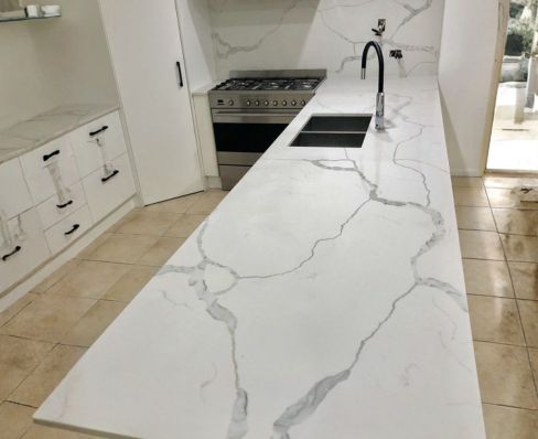 Taj Mahal Quartzite Kitchen Countertop View